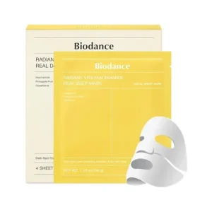 ماسک ورقه‌ای روشن‌کننده بیودنس با نیاسینامید Biodance