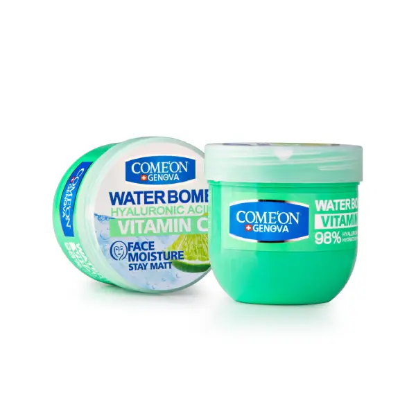 کرم صورت کامان بمب آبرسان حاوی هیالورونیک اسید و ویتامین C با عصاره لیمو