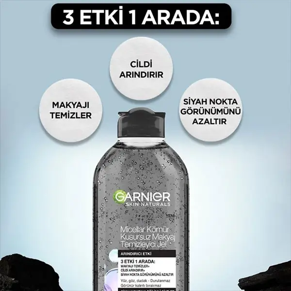 قیمت ژل میسلار پاک‌کننده سه‌کاره گارنیر حاوی زغال فعال400میل