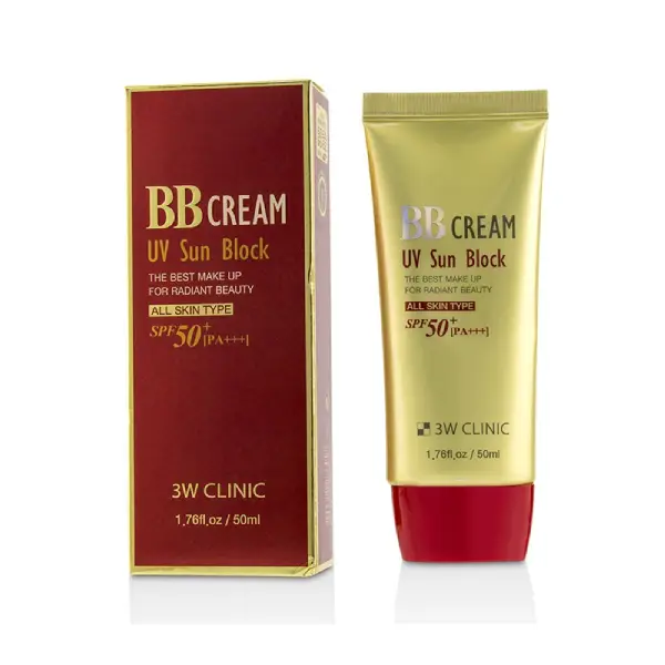 بی بی کرم ضد آفتاب SPF50+ PA+++ دبلیو کلینیک 3W Clinic
