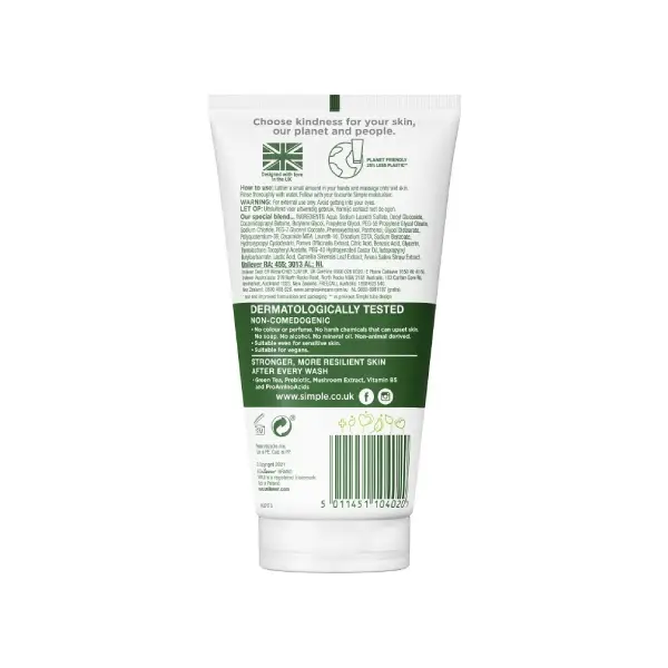 خرید ژل شستشو صورت چای سبز ضد پیری سیمپل