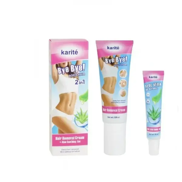 کرم موبر بدن کاریتِ به همراه ژل آلوئه‌ورا