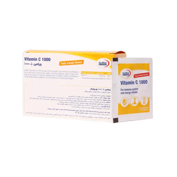 ویال خوراکی ویتامین C 1000 میلی‌گرم یوروویتال بسته 6 عددی