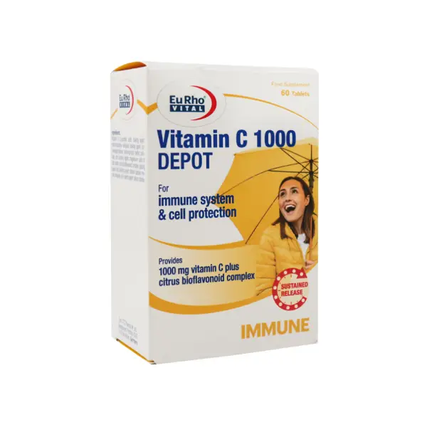 قرص ویتامین C 1000 میلی گرم یوروویتال بسته 60 عددی