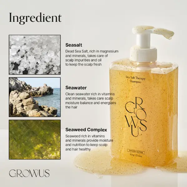 قیمت شامپو پاکسازی و کنترل چربی نمک دریا گروسGROWUS