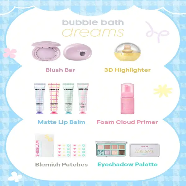 قیمت ست کامل Bubble Bath Dreams از برند محبوب و ترند SHEGLAM