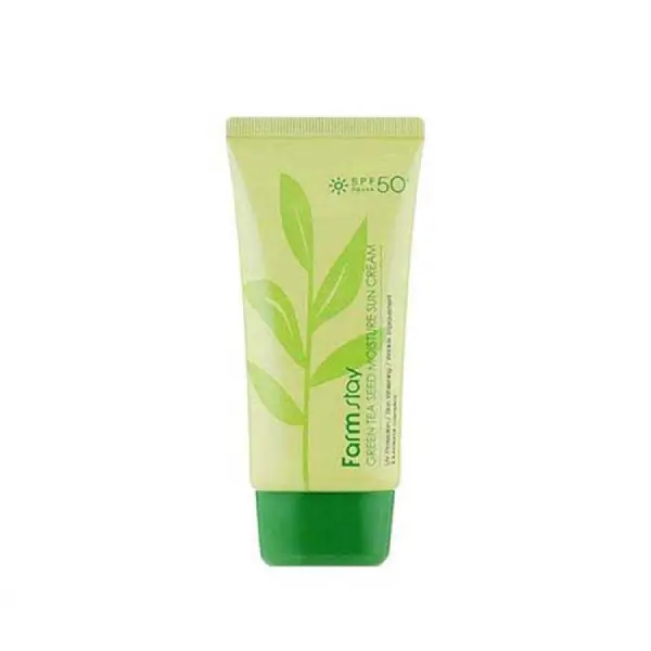 کرم ضد آفتاب SPF50 و مرطوب کننده چای سبز فارم استی Farm Stay