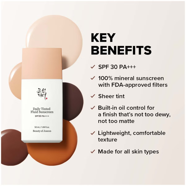 قیمت ضدآفتاب رنگی دیلی تینتد فلوئید SPF50+ PA+++ بیوتی آف جوسان